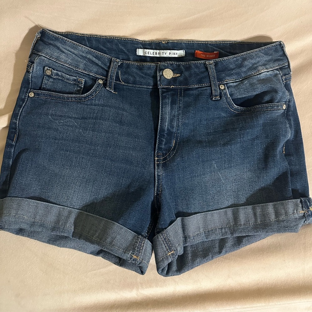 Celebrity Pink Dark Blue Jean Shorts